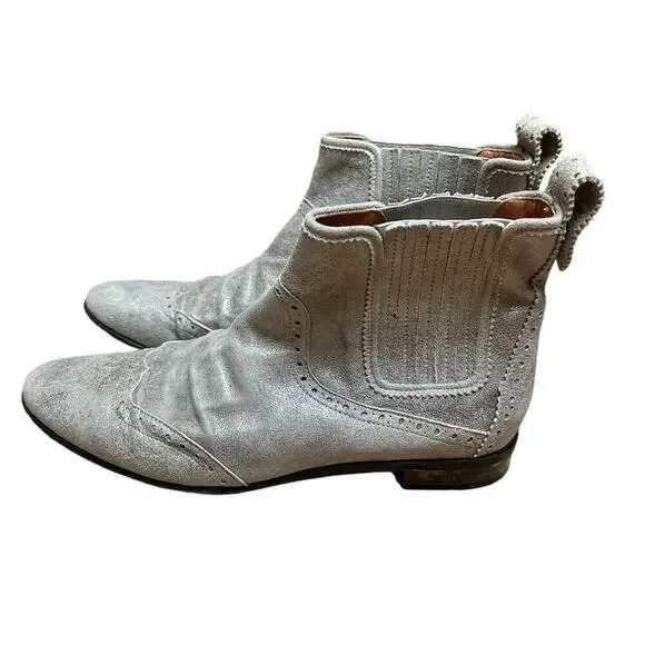 RARE Golden Goose Deluxe Virginia Suede Metallic Bootie - 40 / Fits 8.5 - Picture 4 of 9